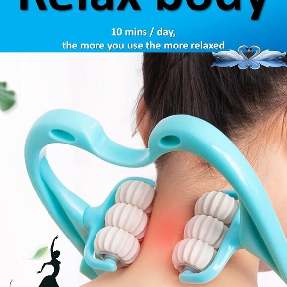 2/50🍒New Hand-held Trigger Point Deep Tissue Massager Roller Neck Massage Tool - Picture 4 of 16